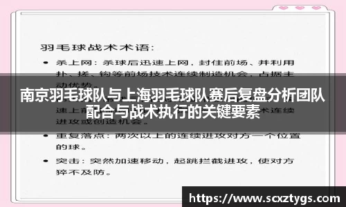 南京羽毛球队与上海羽毛球队赛后复盘分析团队配合与战术执行的关键要素