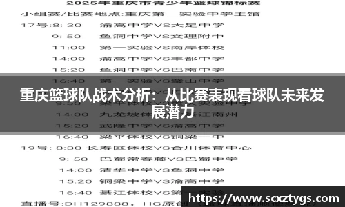重庆篮球队战术分析：从比赛表现看球队未来发展潜力